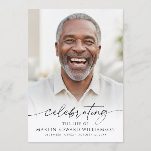 Funeral Celebration of Life Photo Order of Service Programmakaart (Voorkant)