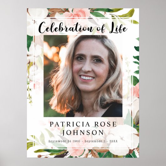 Funeral Celebration of Life Photo Welcome Sign Poster (Voorkant)