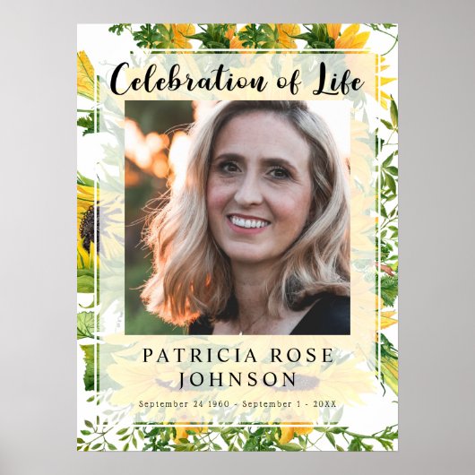 Funeral Celebration of Life Photo Welcome Sign Poster (Voorkant)