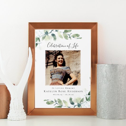 Funeral Celebration of Life Photo Welcome Sign Poster