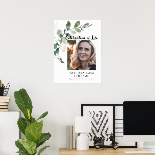 Funeral Celebration of Life Photo Welcome Sign Poster (Thuiskantoor)