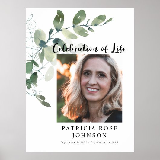 Funeral Celebration of Life Photo Welcome Sign Poster (Voorkant)
