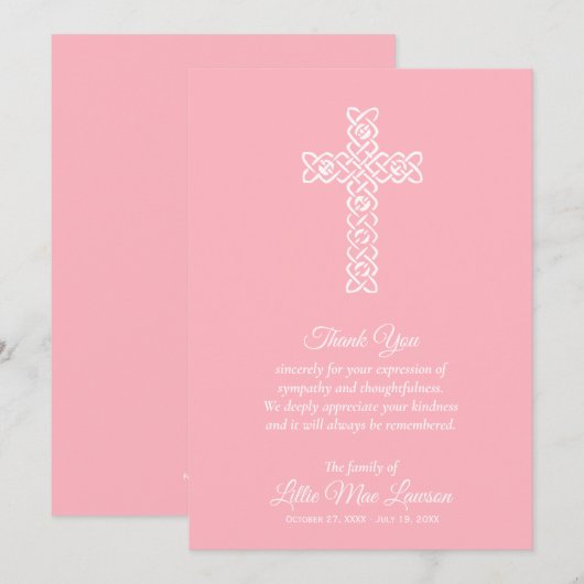 Funeral Celebration of Life Pink Bedankt (Voorkant / Achterkant)