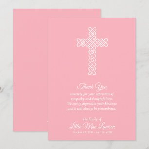 Funeral Celebration of Life Pink Bedankt