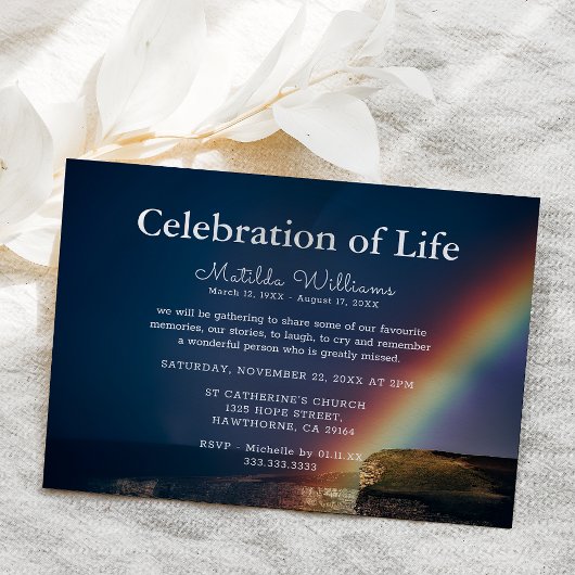 Funeral Celebration of Life | Rainbow Memorial Kaart