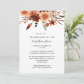 Funeral Celebration of Life Terracotta Invitation Kaart (Staand voorkant)