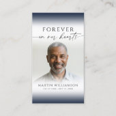 Funeral Cross Forever Hearts Photo Prayer Card Visitekaartje (Voorkant)