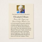 Funeral Cross Religious Memorial Heilige Kaart - (Achterkant)