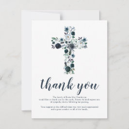Funeral Cross Thank You Note | Behreavement Notitiekaartje
