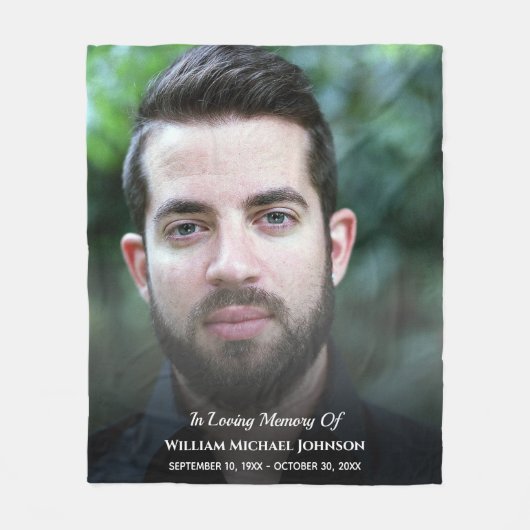 Funeral Custom Photo Bereavement in Loving Memory Fleece Deken (Voorkant)