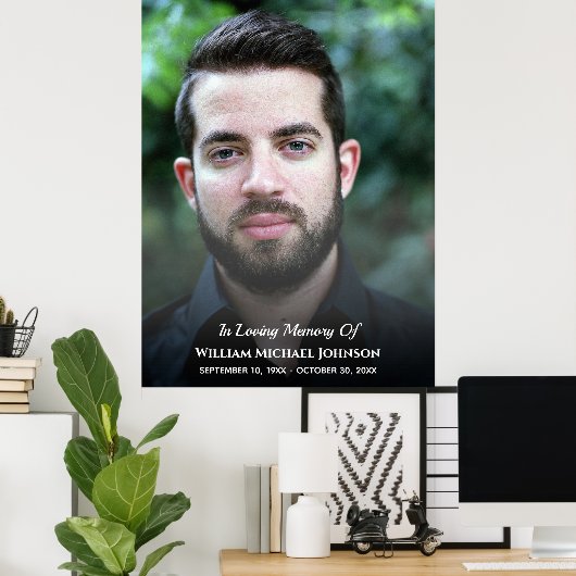 Funeral Custom Photo Bereavement in Loving Memory Poster (Thuiskantoor)
