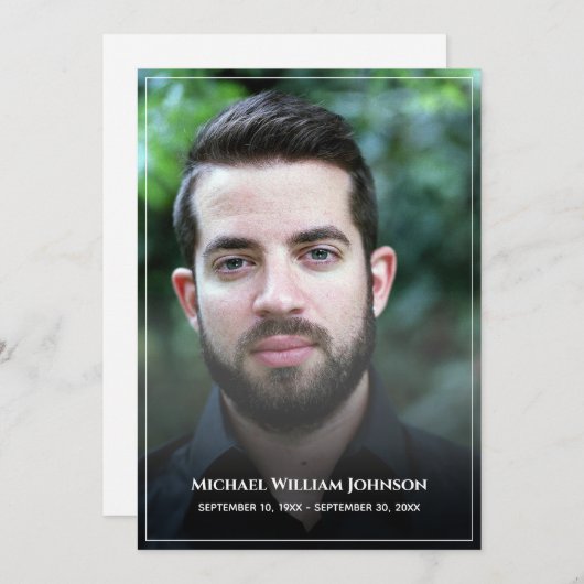 Funeral Custom Photo Bereavement Sympathy Memorial Bedankkaart (Voorkant / Achterkant)