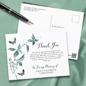 Funeral Dank je Butterfly Botanische Greenery Briefkaart