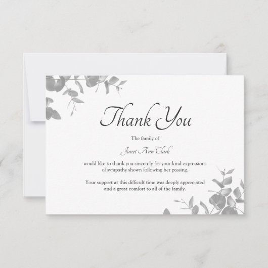 Funeral Dank je Kaart (Voorkant)