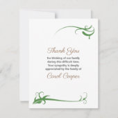 Funeral Dank je Kaart met florale ornamenten (Voorkant)