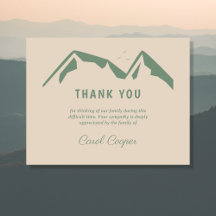 Funeral Dank je Kaart met groene bergen