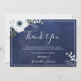 Funeral Dank je wel de legant Anemone Floral Bedankkaart