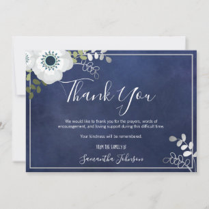 Funeral Dank je wel de legant Anemone Floral Bedankkaart