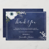 Funeral Dank je wel de legant Anemone Floral Bedankkaart (Voorkant / Achterkant)