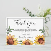 Funeral Dank je wel Rustige zonnebloemen Bedankkaart (Staand voorkant)