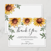 Funeral Dank je wel Rustige zonnebloemen Bedankkaart (Voorkant / Achterkant)