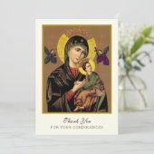 Funeral Dank u condoleances Katholieke legant Bedankkaart (Staand voorkant)