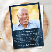 Funeral DANK U Foto Sympathie Blue Marble Bedankkaart