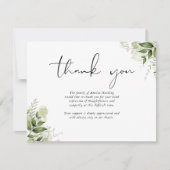 Funeral Dank u Garden Greenery Kaart (Voorkant)