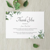 Funeral Dank u Green Leaves Note Kaart