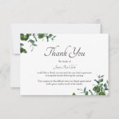 Funeral Dank u Green Leaves Note Kaart (Voorkant)