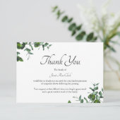Funeral Dank u Green Leaves Note Kaart (Staand voorkant)