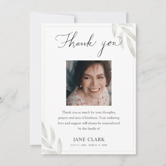 Funeral Dank u Kaart (Voorkant)