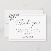 Funeral Dank u Kaart (Voorkant)