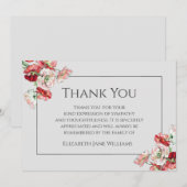 Funeral Dank u Kaart | Papavers op grijs (Voorkant / Achterkant)