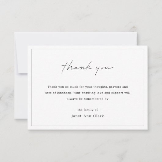 Funeral Dank u Kaart | WATERVERF (Voorkant)