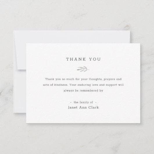 Funeral Dank u Kaart | WATERVERF (Voorkant)