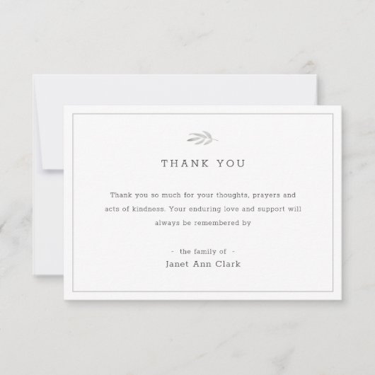 Funeral Dank u Kaart | WATERVERF (Voorkant)