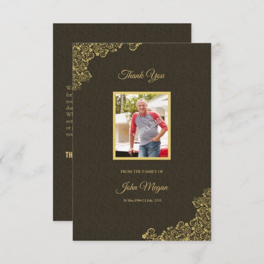 Funeral Dank u wel Kaart (Voorkant / Achterkant)