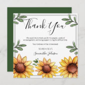 Funeral Dankjewel Rustic Sunflower Eén foto Bedankkaart (Voorkant / Achterkant)