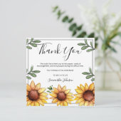Funeral Dankjewel Rustic Sunflower Eén foto Bedankkaart (Staand voorkant)