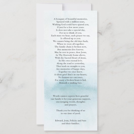 Funeral Dankuwel | Blauwe Waterverf was 1 (Achterkant)