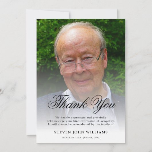 Funeral Dankuwel foto van Ref | Bereavement Bedankkaart (Voorkant)