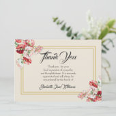 Funeral Dankuwel Kaart| Papies Bedankkaart (Staand voorkant)