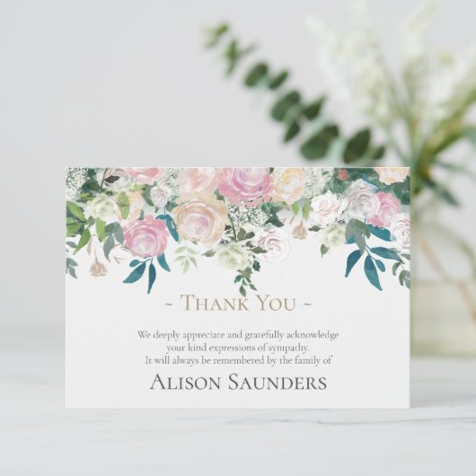 Funeral Dankuwel | Waterverf bloemen (Staand voorkant)