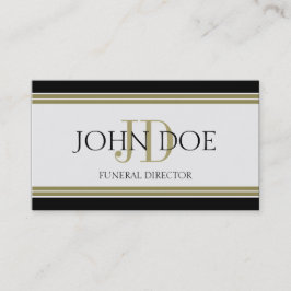Funeral Director Black Gold Stripes Visitekaartje
