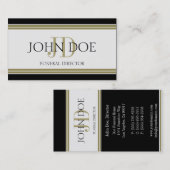 Funeral Director Black Gold Stripes Visitekaartje (Voorkant / Achterkant)