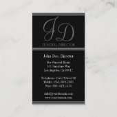 Funeral Director Black/Grey Stripes Visitekaartje (Achterkant)