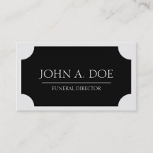 Funeral Director Black Plaque/Classic White