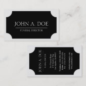 Funeral Director Black Plaque/Classic White Visitekaartje (Voorkant / Achterkant)