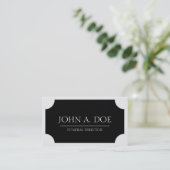 Funeral Director Black Plaque/Classic White Visitekaartje (Staand voorkant)